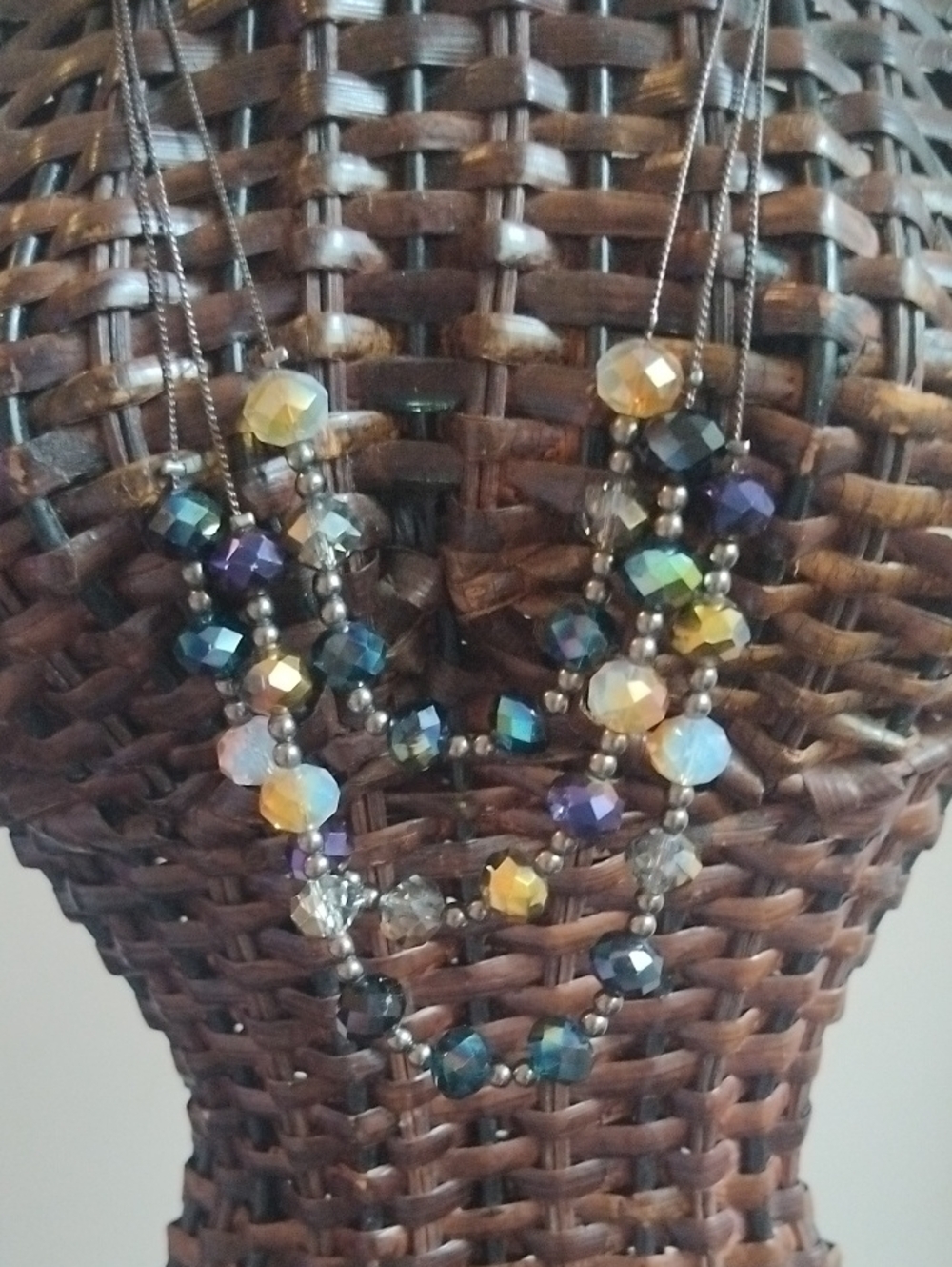 Multicolor Faceted Bead Statement Necklace